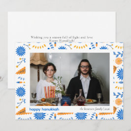 Tarjeta Festiva Elegante Familia Hanukkah Blue Happy 1 Foto