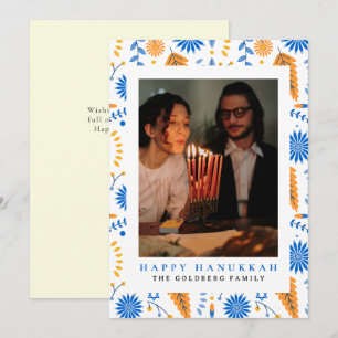 Tarjeta Festiva Elegante Familia Hanukkah Blue Happy 1 Foto