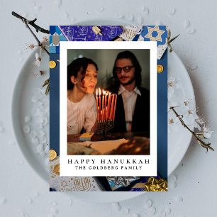 Tarjeta Festiva Elegante Familia Hanukkah Blue Happy 1 Foto