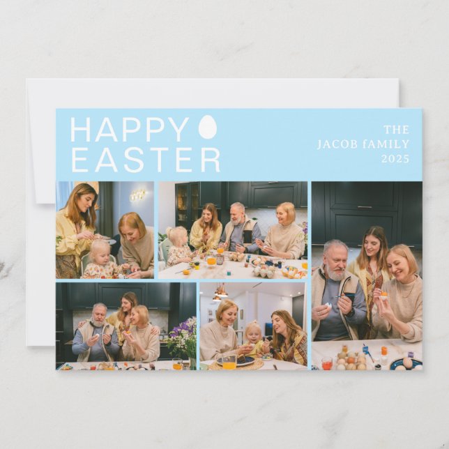 Tarjeta Festiva Elegante familia moderna de Bendición de Pascua Ci (Anverso)