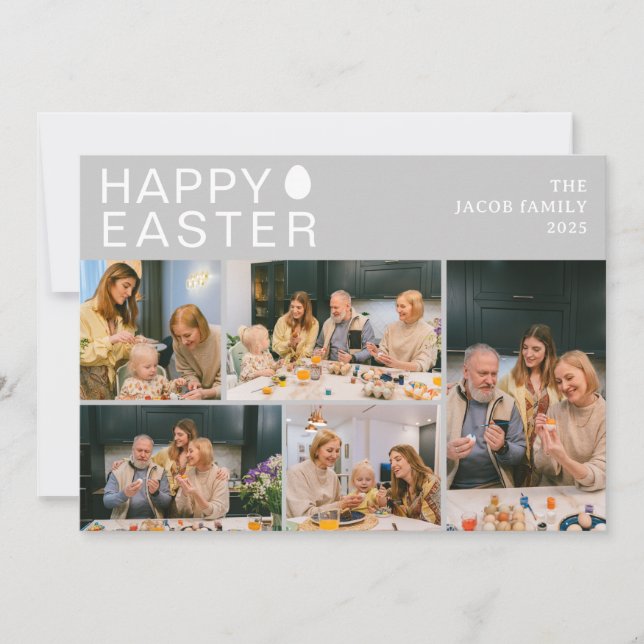 Tarjeta Festiva Elegante familia moderna de Bendición de Pascua Ci (Anverso)