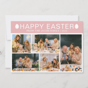 Tarjeta Festiva Elegante familia moderna de Bendición de Pascua Ci