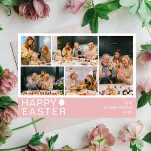 Tarjeta Festiva Elegante familia moderna de Bendición de Pascua Ci