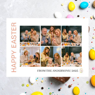 Tarjeta Festiva Elegante familia moderna de Bendición de Pascua Se