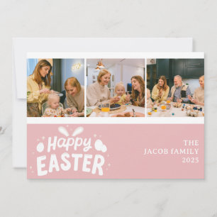 Tarjeta Festiva Elegante familia moderna de Bendición de Pascua Tr