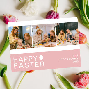 Tarjeta Festiva Elegante familia moderna de Bendición de Pascua Tr