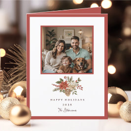 Tarjeta Festiva Elegante Felices Fiestas Navidades Fotográficos de
