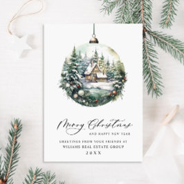 Tarjeta Festiva Elegante felicitación corporativa por el Ornamento