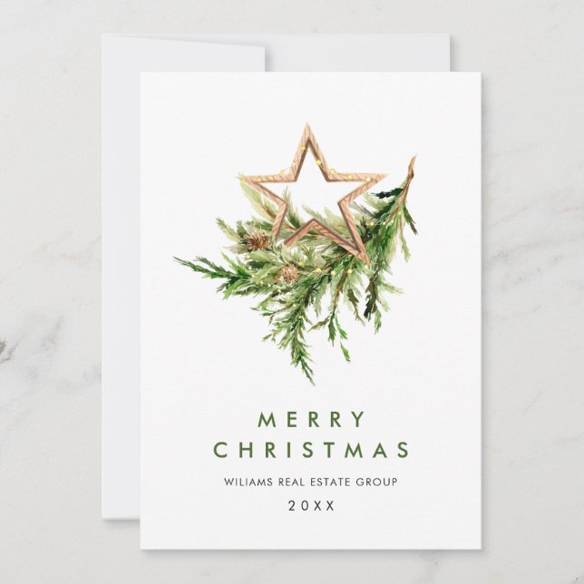 Tarjeta Festiva Elegante felicitación corporativa por el Ornamento (Anverso)