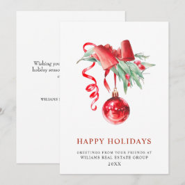 Tarjeta Festiva Elegante felicitación corporativa por el Ornamento