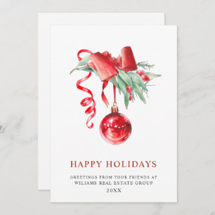 Tarjeta Festiva Elegante felicitación corporativa por el Ornamento