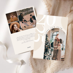 Tarjeta Festiva Elegante Feliz Año Nuevo Arco Foto Único 2027