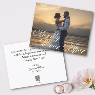 Tarjeta Festiva elegante feliz para siempre foto de boda