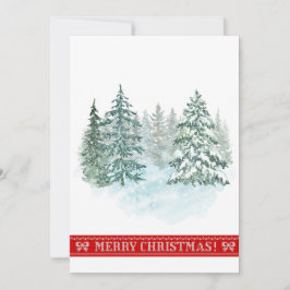 Tarjeta Festiva Elegante Fiesta de Árbol de Agua Rústica de Navida