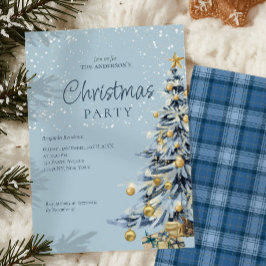 Tarjeta Festiva Elegante Fiesta de los Navidades de color azul