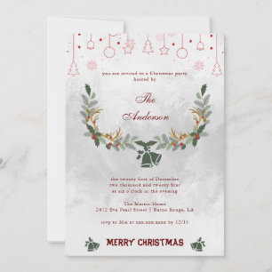 Tarjeta Festiva Elegante Fiesta de Navidades de feriado con sabor