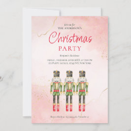 Tarjeta Festiva Elegante Fiesta de Navidades de Nutcrackers de Acu