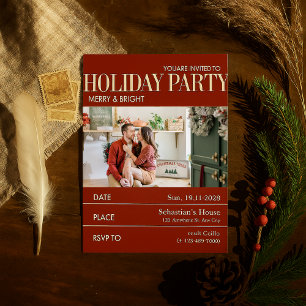 Tarjeta Festiva Elegante Fiesta de Navidades de portada de la revi