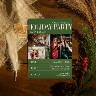 Tarjeta Festiva Elegante Fiesta de Navidades de portada de la revi
