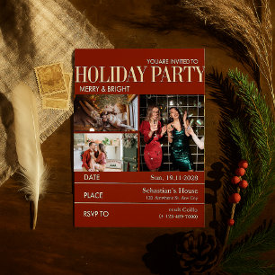 Tarjeta Festiva Elegante Fiesta de Navidades de portada de la revi
