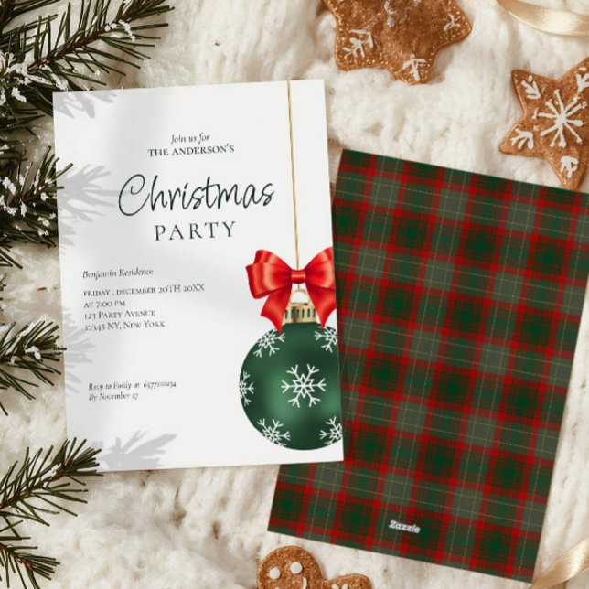 Tarjeta Festiva Elegante Fiesta de Navidades Rojos Verdes (Subido por el creador)