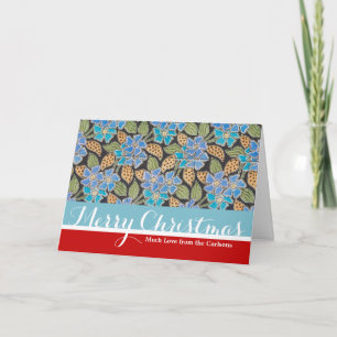 Tarjeta Festiva Elegante Flor Azul Periwinkle Floral Clásico