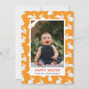 Tarjeta Festiva Elegante Flor Simple Moderna Feliz Pascua Foto