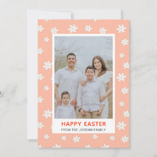 Tarjeta Festiva Elegante Flor Simple Moderna Feliz Pascua Foto