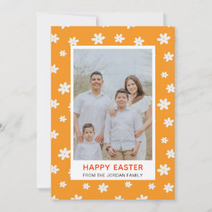 Tarjeta Festiva Elegante Flor Simple Moderna Feliz Pascua Foto