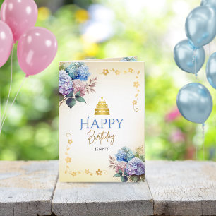 Tarjeta Festiva Elegante Floral Cristiano Vintage Cumpleaños Fiest