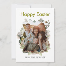 Elegante Floral de Pascua Moderna | Feliz Foto de