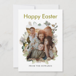 Tarjeta Festiva Elegante Floral de Pascua Moderna Feliz Foto de
