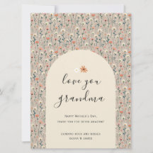 Elegante Floral Love You Grandma Birthday Day Card