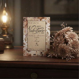 Tarjeta Festiva Elegante floral moderna Feliz Día de San Valentín