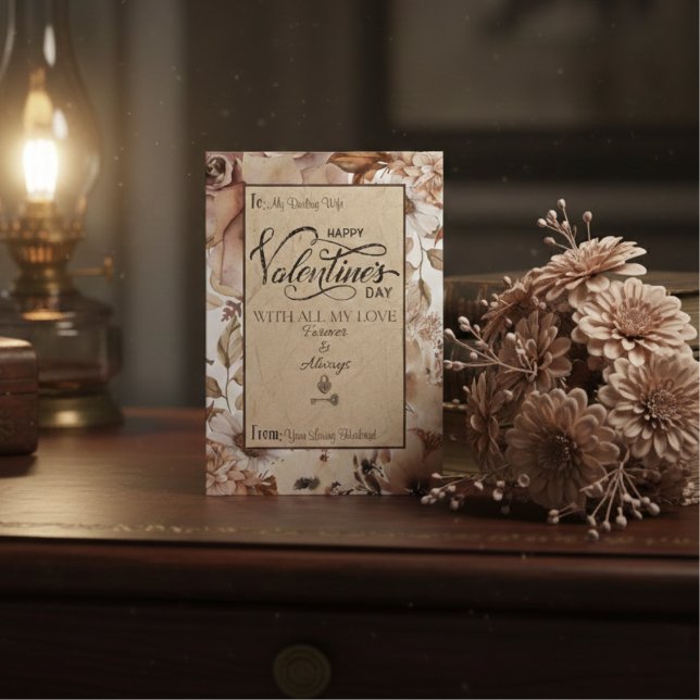 Tarjeta Festiva Elegante floral moderna Feliz Día de San Valentín (Subido por el creador)