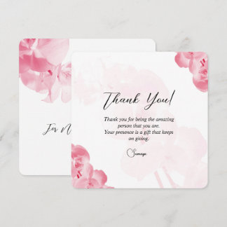 Tarjeta Festiva Elegante Floral Rojo Gracias