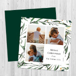 Tarjeta Festiva Elegante Foliage Verde Dorado Confetti acuarela<br><div class="desc">Elegante Foliage Verde Dorado Confetti acuarela Floral Minimalista tarjeta de vacaciones. Envíe sus vacaciones cálidos deseos y saludos a sus seres queridos con esta minimalista y moderna tarjeta de vacaciones. Un bonito marco de hojas de acuarela de color verde suave, rodeadas por copos de confeti dorado delante. El centro presenta...</div>