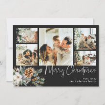 Elegante follaje botánico y Navidades foto-negros