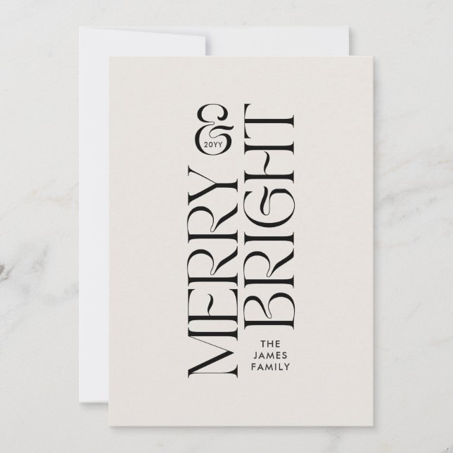 Tarjeta Festiva Elegante follaje natural moderna tipografía mínima (Anverso)