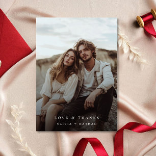 Tarjeta Festiva Elegante foto Boda de amor y agradecimiento recién