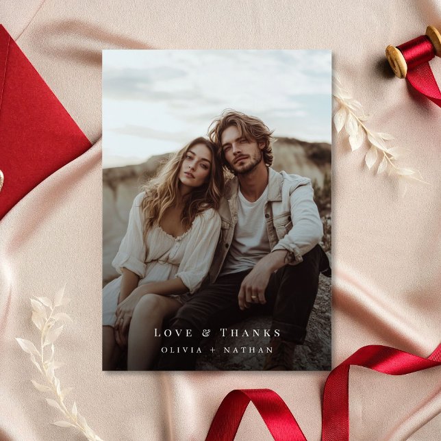 Tarjeta Festiva Elegante foto Boda de amor y agradecimiento recién (Subido por el creador)