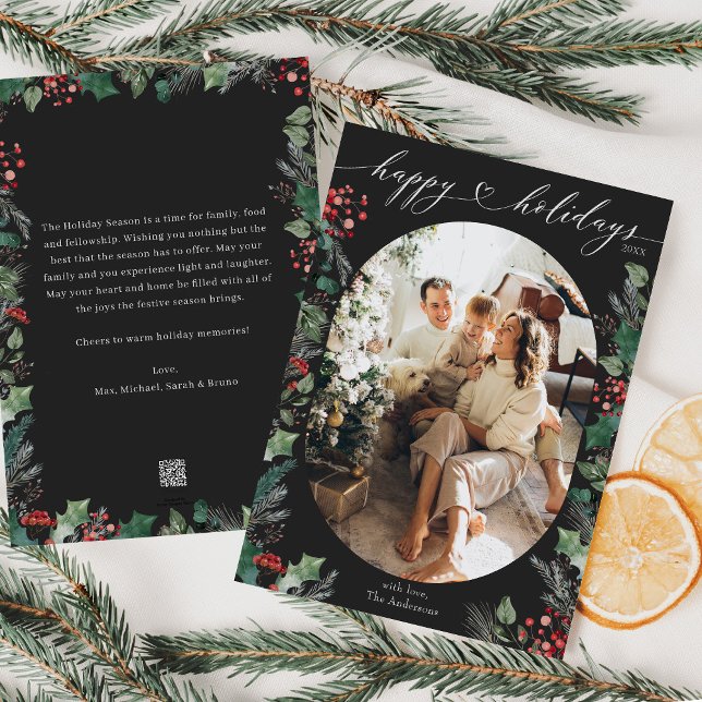 Tarjeta Festiva Elegante foto botánica de carbón  (Subido por el creador)