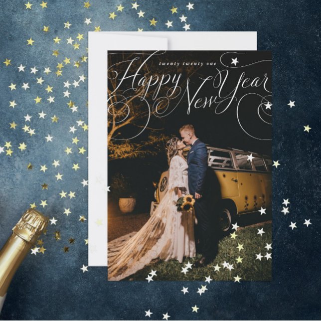 Tarjeta Festiva Elegante foto de Año Nuevo Feliz (Subido por el creador)