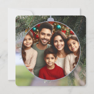 Tarjeta Festiva Elegante foto de árbol verde evergreen ramifica ve