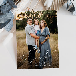 Tarjeta Festiva Elegante foto de Bendición de Pascua