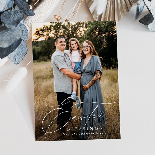 Tarjeta Festiva Elegante foto de Bendición de Pascua (Subido por el creador)