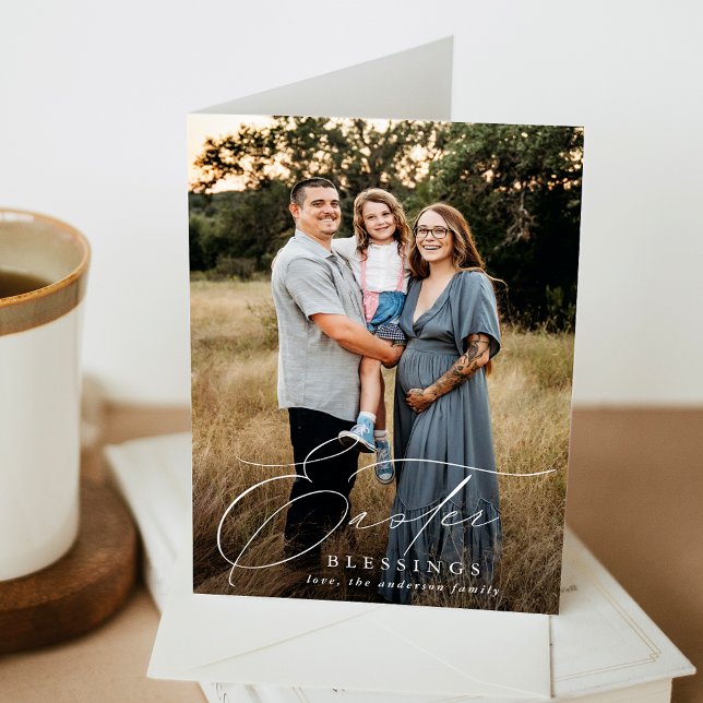 Tarjeta Festiva Elegante foto de Bendición de Pascua (Subido por el creador)