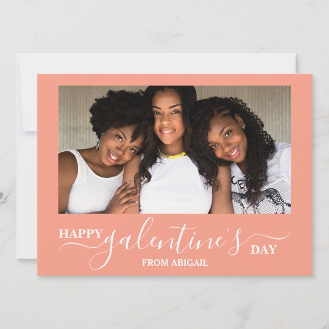 Tarjeta Festiva Elegante foto de Best Friends del día de galentina (Anverso)