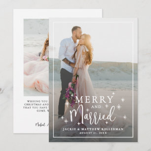 Tarjeta Festiva Elegante foto de casados y felices