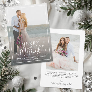 Tarjeta Festiva Elegante foto de casados y felices